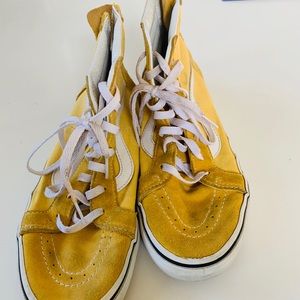 Mustard yellow off the wall vans